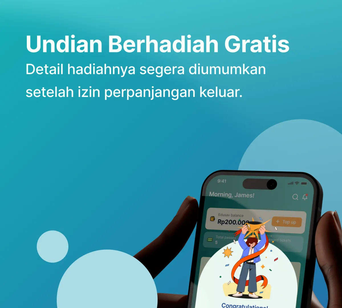 Undian Berhadiah Gratis — detail hadiahnya segera diumumkan setelah izin perpanjangan keluar